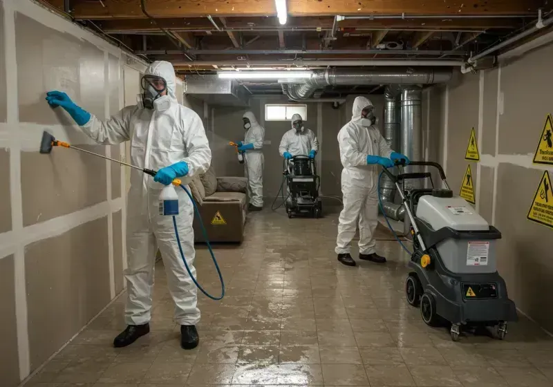 Basement Moisture Removal and Structural Drying process in Hampden Sydney, VA